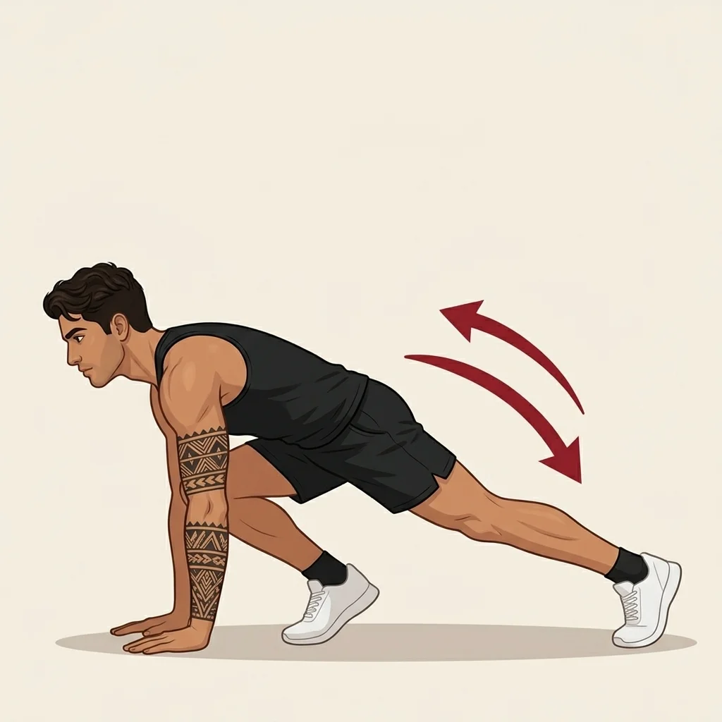Burpee sin salto: ilustración de la técnica (hombre)