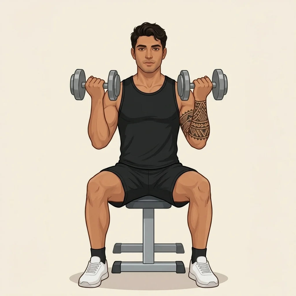 Press Arnold: ilustración de la técnica (hombre)