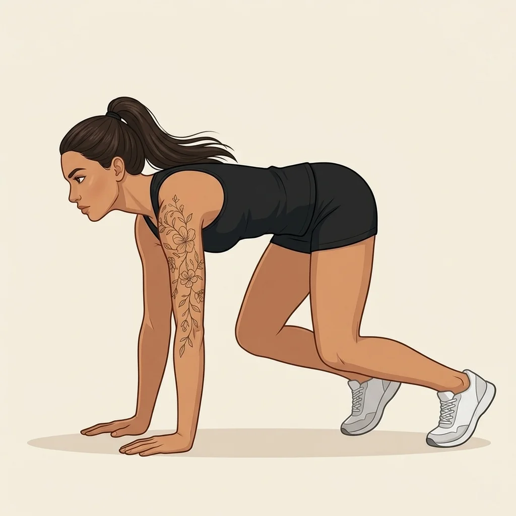Caminata de oso: ilustración de la técnica (mujer)
