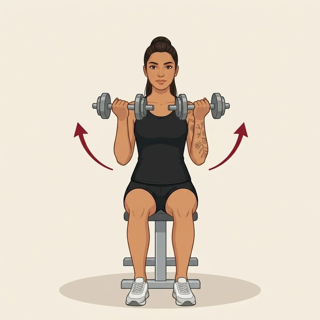 Press Arnold: ilustración de la técnica (mujer)