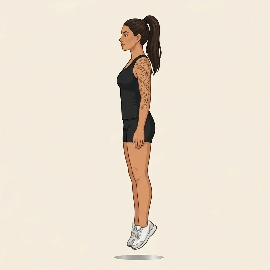 Saltos de tobillo: ilustración de la técnica (mujer)