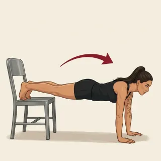 Flexión declinada en silla